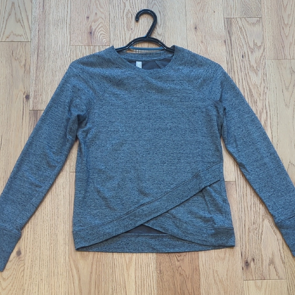 Athleta. Criss-Cross Crewneck Sweater in Charcoal Grey. Size XXS.